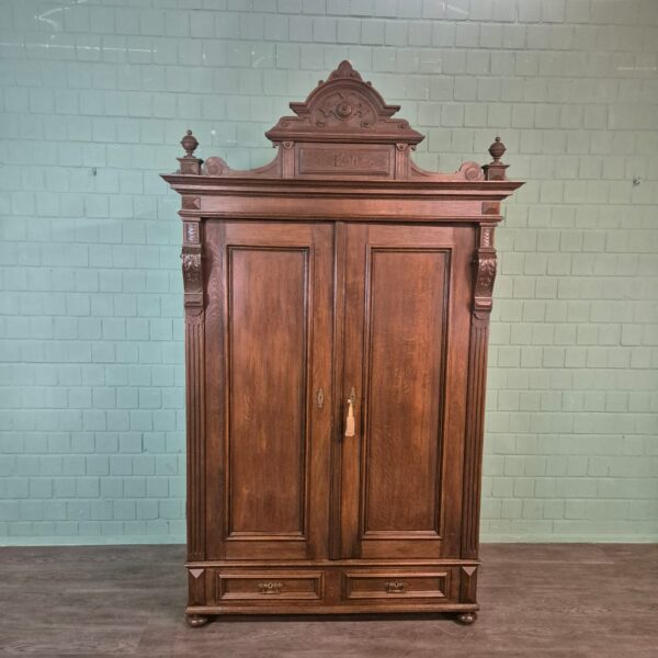 Schrank Kleiderschrank Gründerzeit 1890 Eiche – Bild 3