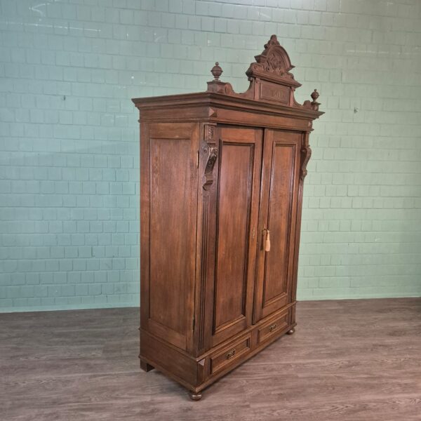 Schrank Kleiderschrank Gründerzeit 1890 Eiche – Bild 4