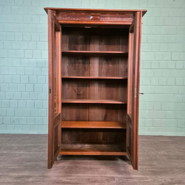Bücherschrank Vitrine Gründerzeit 1880 Nussbaum – Bild 11
