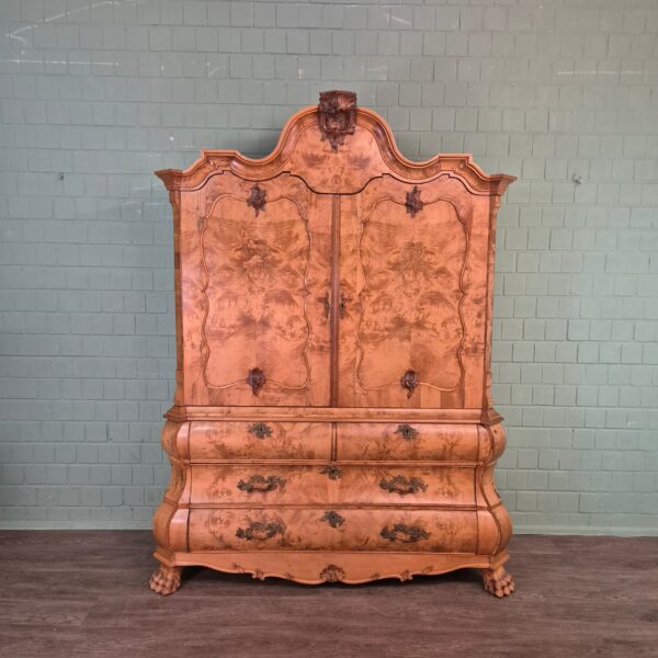 Schrank Kabinettschrank Barock 1800 Nussbaum – Bild 3