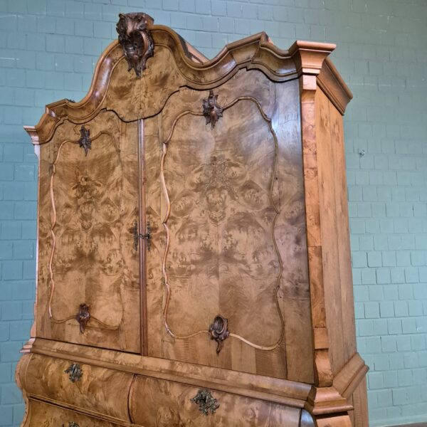 Schrank Kabinettschrank Barock 1800 Nussbaum – Bild 12