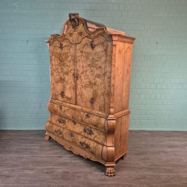 Schrank Kabinettschrank Barock 1800 Nussbaum – Bild 4