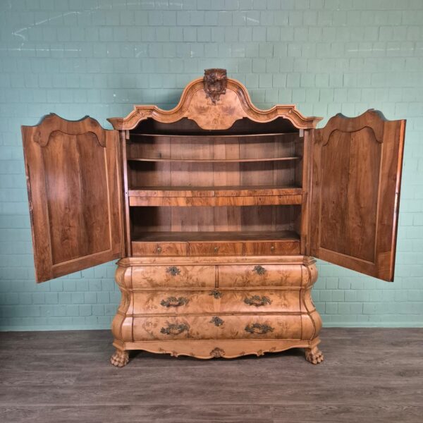 Schrank Kabinettschrank Barock 1800 Nussbaum – Bild 17