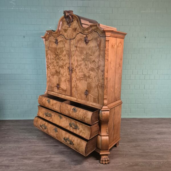 Schrank Kabinettschrank Barock 1800 Nussbaum – Bild 24
