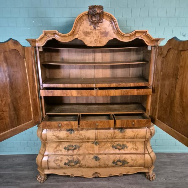 Schrank Kabinettschrank Barock 1800 Nussbaum – Bild 18