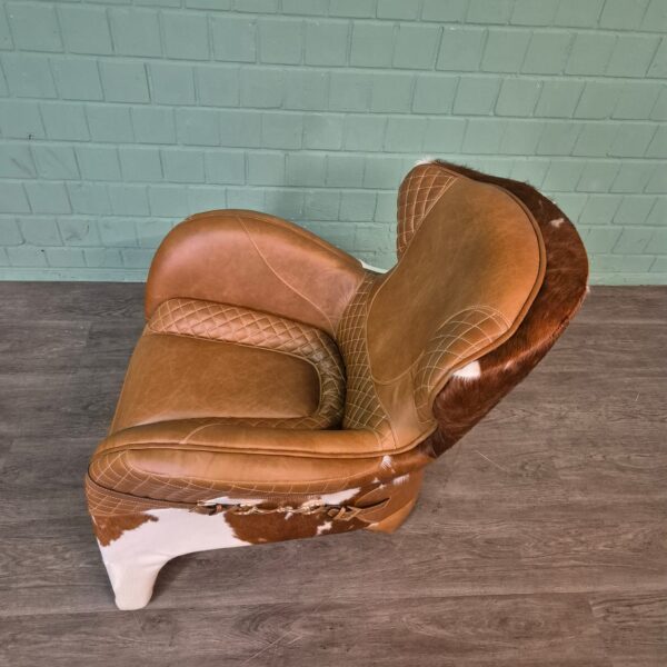 Designer Sessel Rindsleder Kuhfell – Bild 8