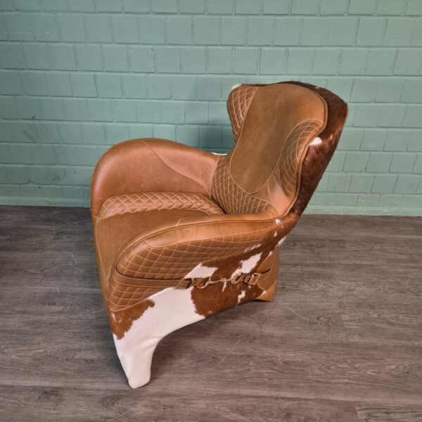 Designer Sessel Rindsleder Kuhfell – Bild 9
