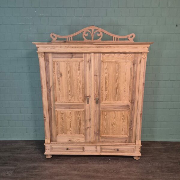 Schrank Kleiderschrank Jugendstil 1900 Kiefer – Bild 3