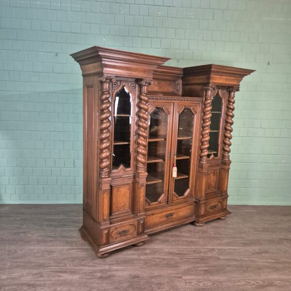 Vitrine Schrank Neubarock 1890 Eiche