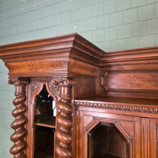 Vitrine Schrank Neubarock 1890 Eiche – Bild 8