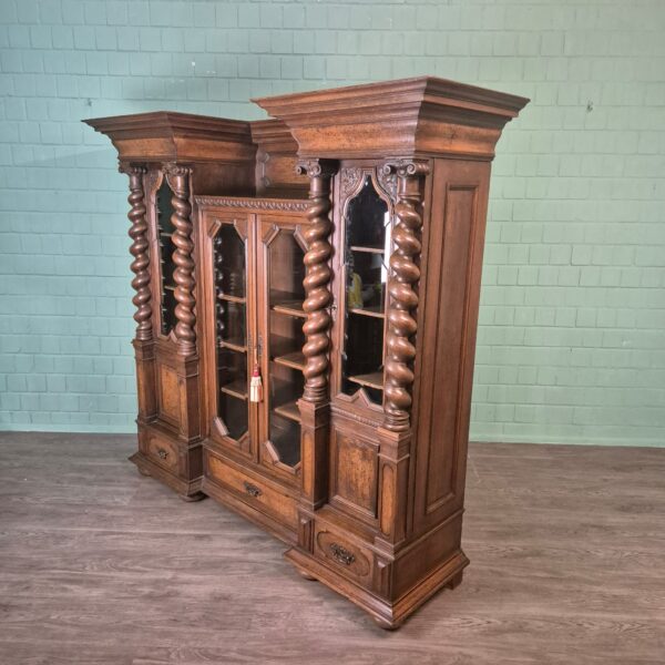 Vitrine Schrank Neubarock 1890 Eiche – Bild 5