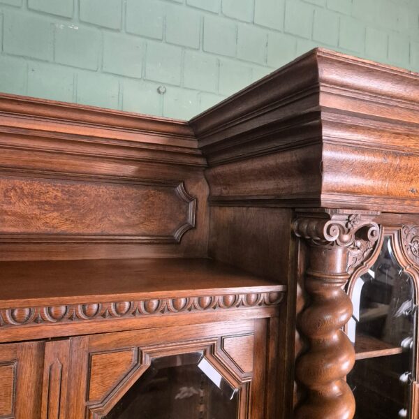 Vitrine Schrank Neubarock 1890 Eiche – Bild 9