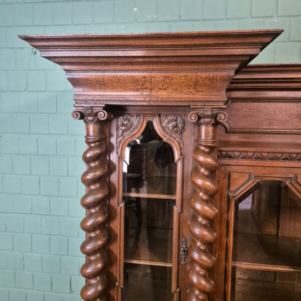Vitrine Schrank Neubarock 1890 Eiche – Bild 6