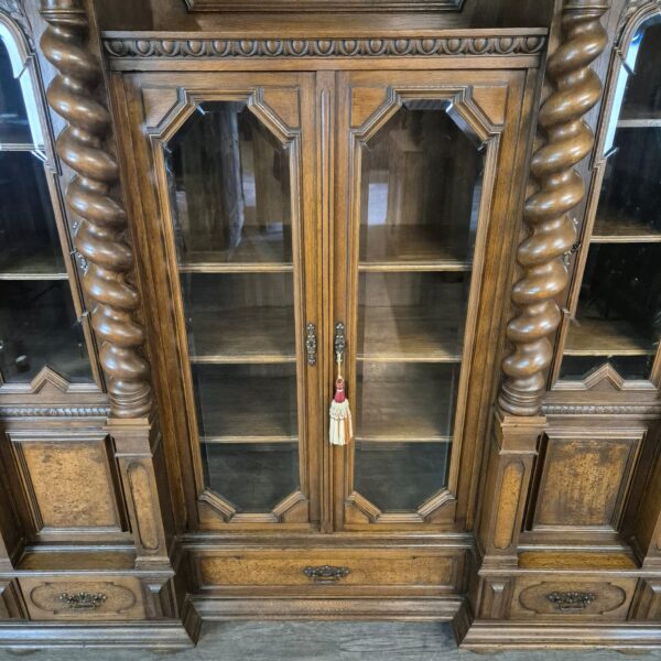 Vitrine Schrank Neubarock 1890 Eiche – Bild 12