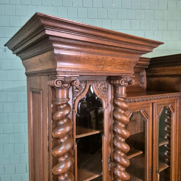 Vitrine Schrank Neubarock 1890 Eiche – Bild 7