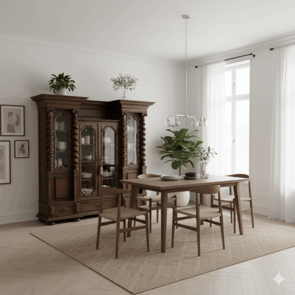 Vitrine Schrank Neubarock 1890 Eiche – Bild 2