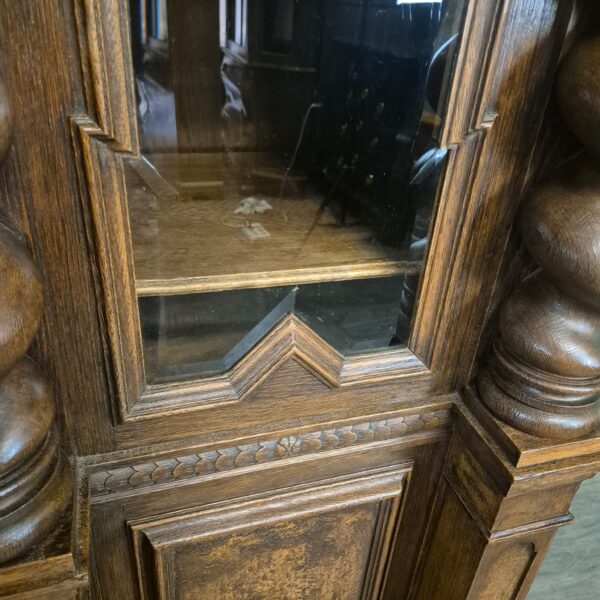 Vitrine Schrank Neubarock 1890 Eiche – Bild 13