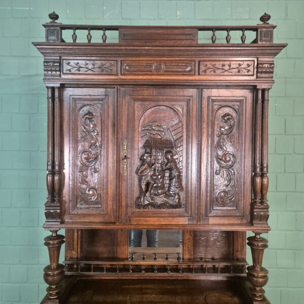 Buffetschrank Schrank Gründerzeit 1880 Eiche – Bild 17