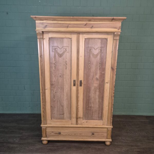 Schrank Kleiderschrank Jugendstil 1900 Kiefer – Bild 3