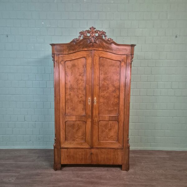Kleiderschrank Schrank Gründerzeit 1870 Nussbaum – Bild 3