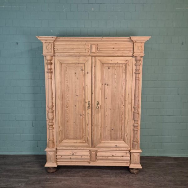 Kleiderschrank Schrank Gründerzeit 1880 Kiefer – Bild 3