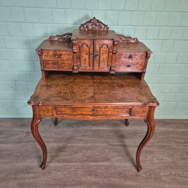 Damen-Schreibtisch Sekretär Louis Philippe 1860 Nussbaum – Bild 3