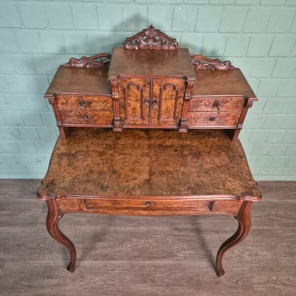 Damen-Schreibtisch Sekretär Louis Philippe 1860 Nussbaum – Bild 4