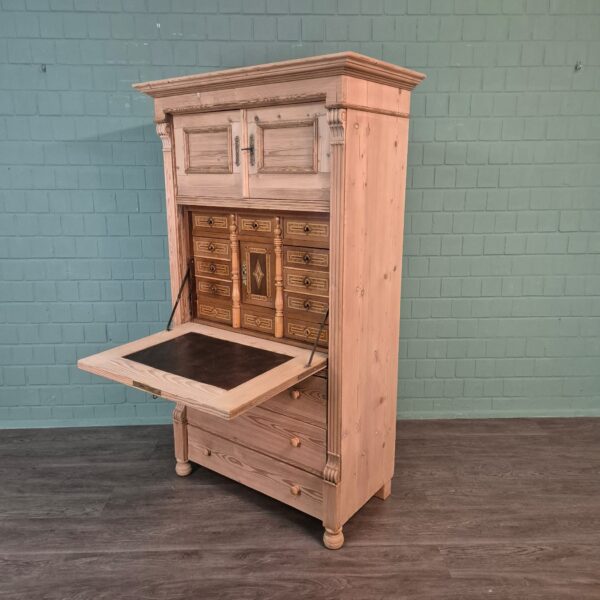 Sekretär Gründerzeit 1880 Kiefer Nussbaum – Bild 7