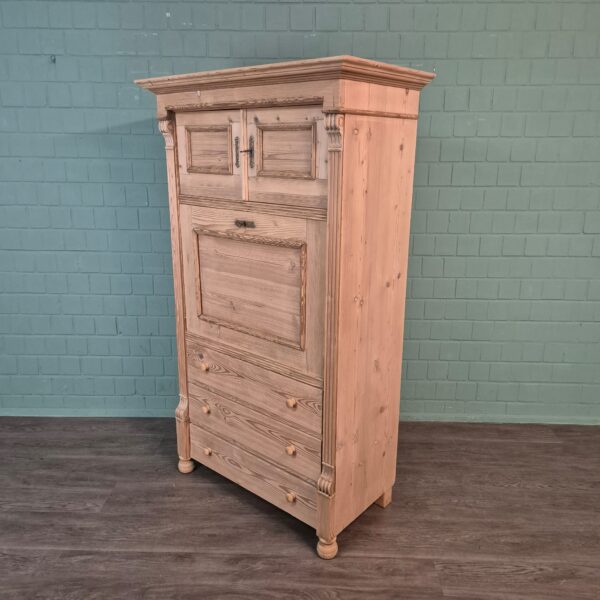 Sekretär Gründerzeit 1880 Kiefer Nussbaum – Bild 4