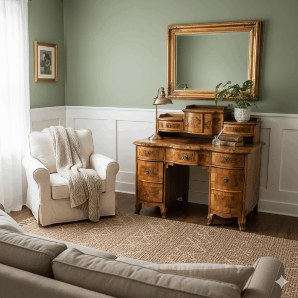 Schreibtisch Barock 1770 Nussbaum – Bild 2
