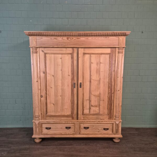 Kleiderschrank Schrank Gründerzeit 1880 Kiefer – Bild 3