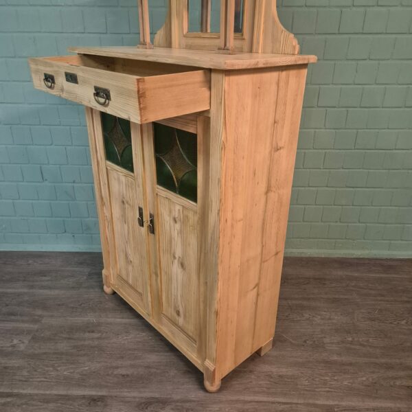 Vertiko mit Aufsatz Jugendstil 1900 Kiefer – Bild 15