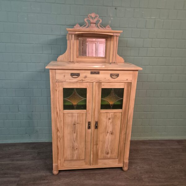 Vertiko mit Aufsatz Jugendstil 1900 Kiefer – Bild 3