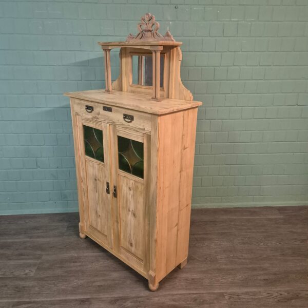 Vertiko mit Aufsatz Jugendstil 1900 Kiefer – Bild 4