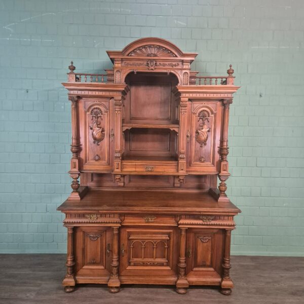 Buffetschrank Schrank Gründerzeit 1880 Nussbaum – Bild 3