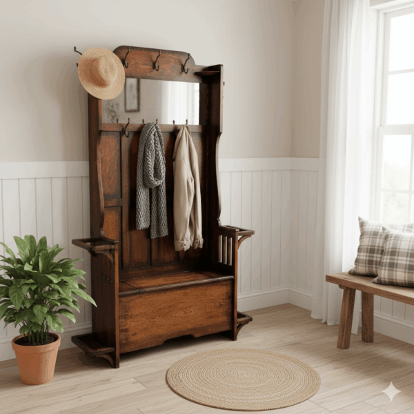 Garderobe Art-Deco 1930 Eiche – Bild 2