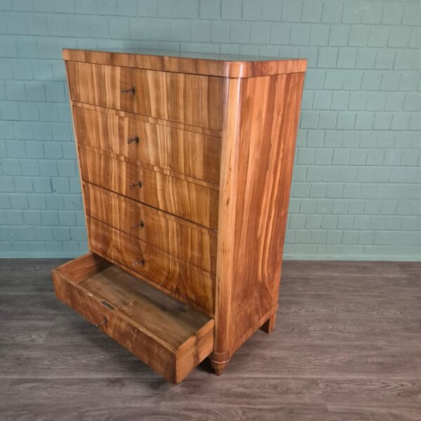 Hochkommode Biedermeier 1850 Kirschbaum – Bild 11