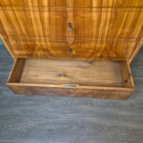 Hochkommode Biedermeier 1850 Kirschbaum – Bild 12