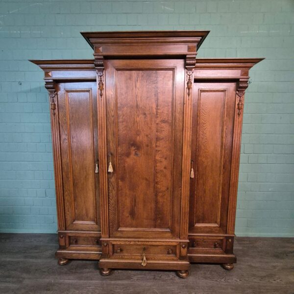 Schrank Kleiderschrank Gründerzeitstil Eiche – Bild 3