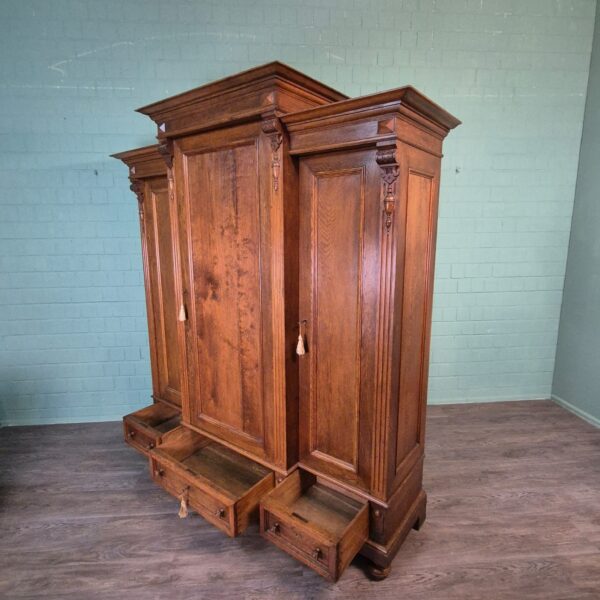 Schrank Kleiderschrank Gründerzeitstil Eiche – Bild 21