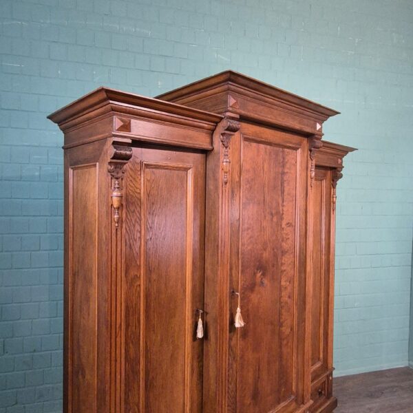 Schrank Kleiderschrank Gründerzeitstil Eiche – Bild 5