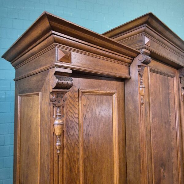 Schrank Kleiderschrank Gründerzeitstil Eiche – Bild 6