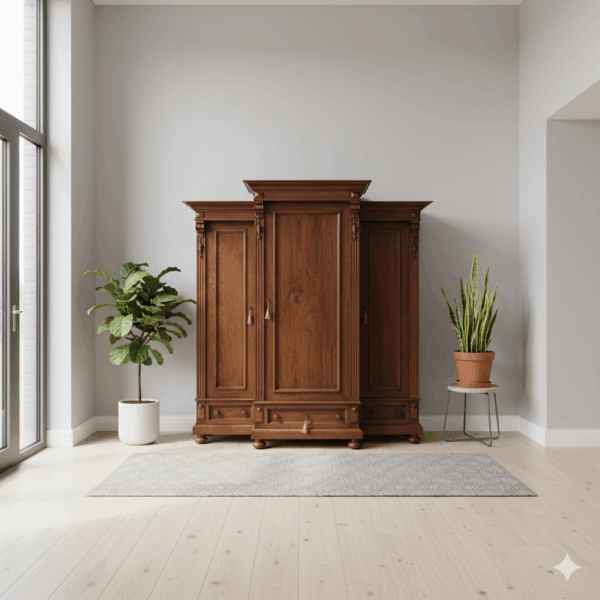 Schrank Kleiderschrank Gründerzeitstil Eiche – Bild 2
