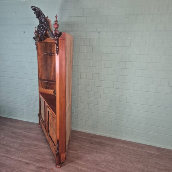 Eckschrank Biedermeier 1860 Nussbaum – Bild 5