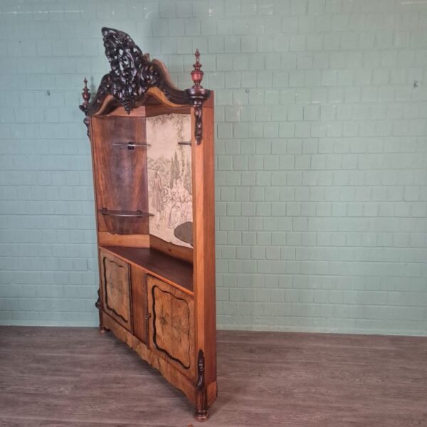 Eckschrank Biedermeier 1860 Nussbaum – Bild 4