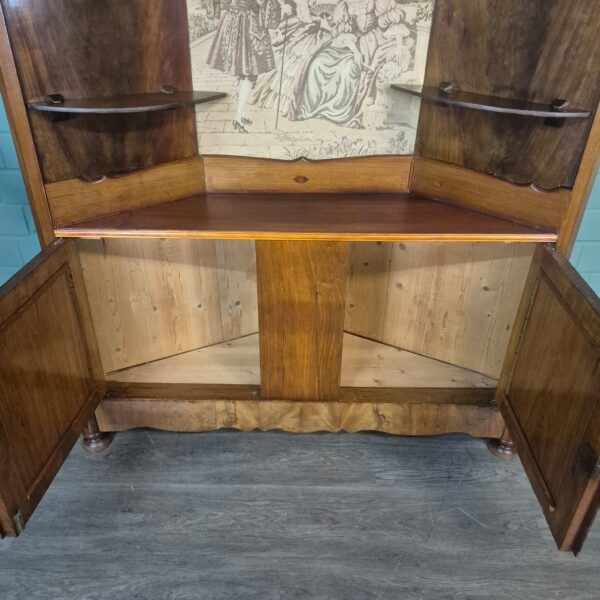 Eckschrank Biedermeier 1860 Nussbaum – Bild 17