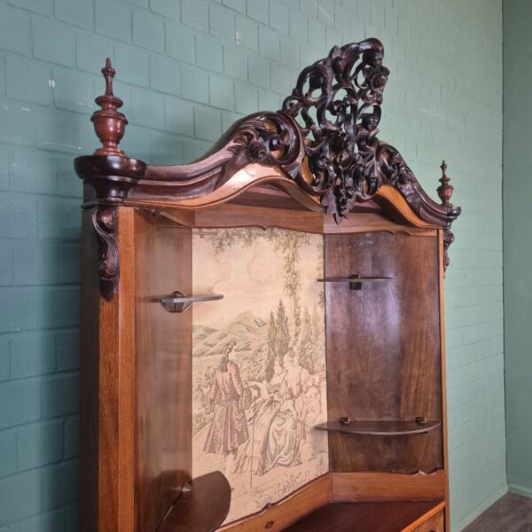 Eckschrank Biedermeier 1860 Nussbaum – Bild 6