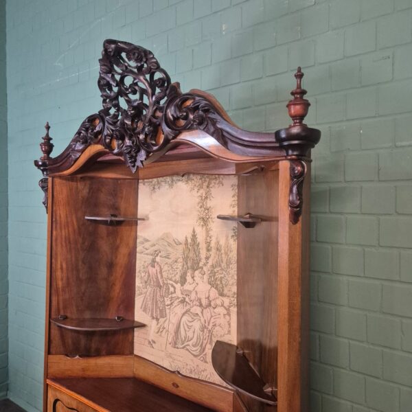 Eckschrank Biedermeier 1860 Nussbaum – Bild 14