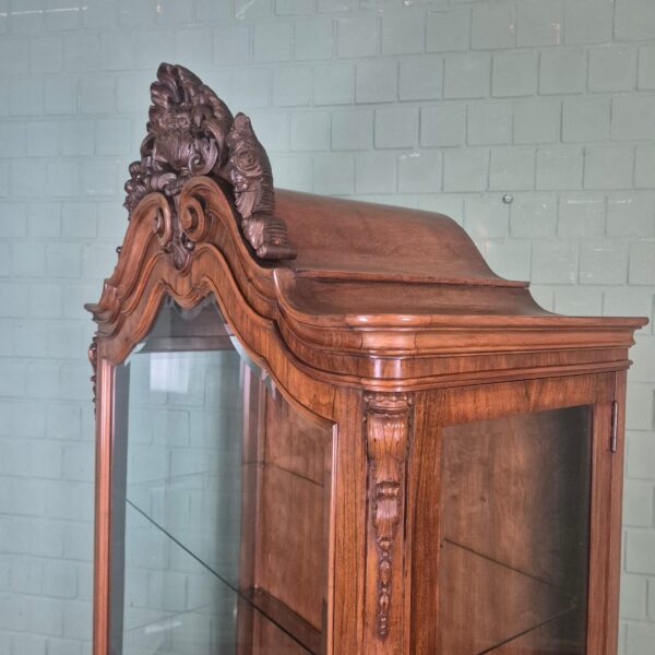 Vitrine Geschirrschrank Neubarock Nussbaum 1,06 m – Bild 14
