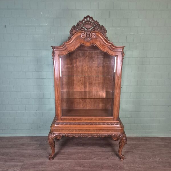 Vitrine Geschirrschrank Neubarock Nussbaum 1,06 m – Bild 3